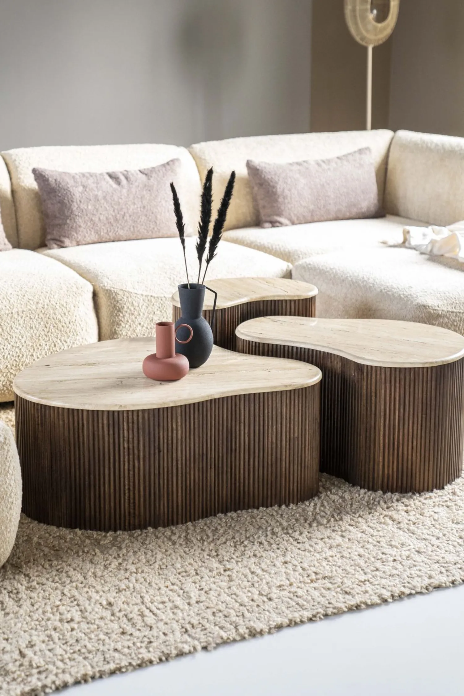 Houten Salontafels|Organische Salontafels-Eleonora Mari Salontafel Beige, Bruin