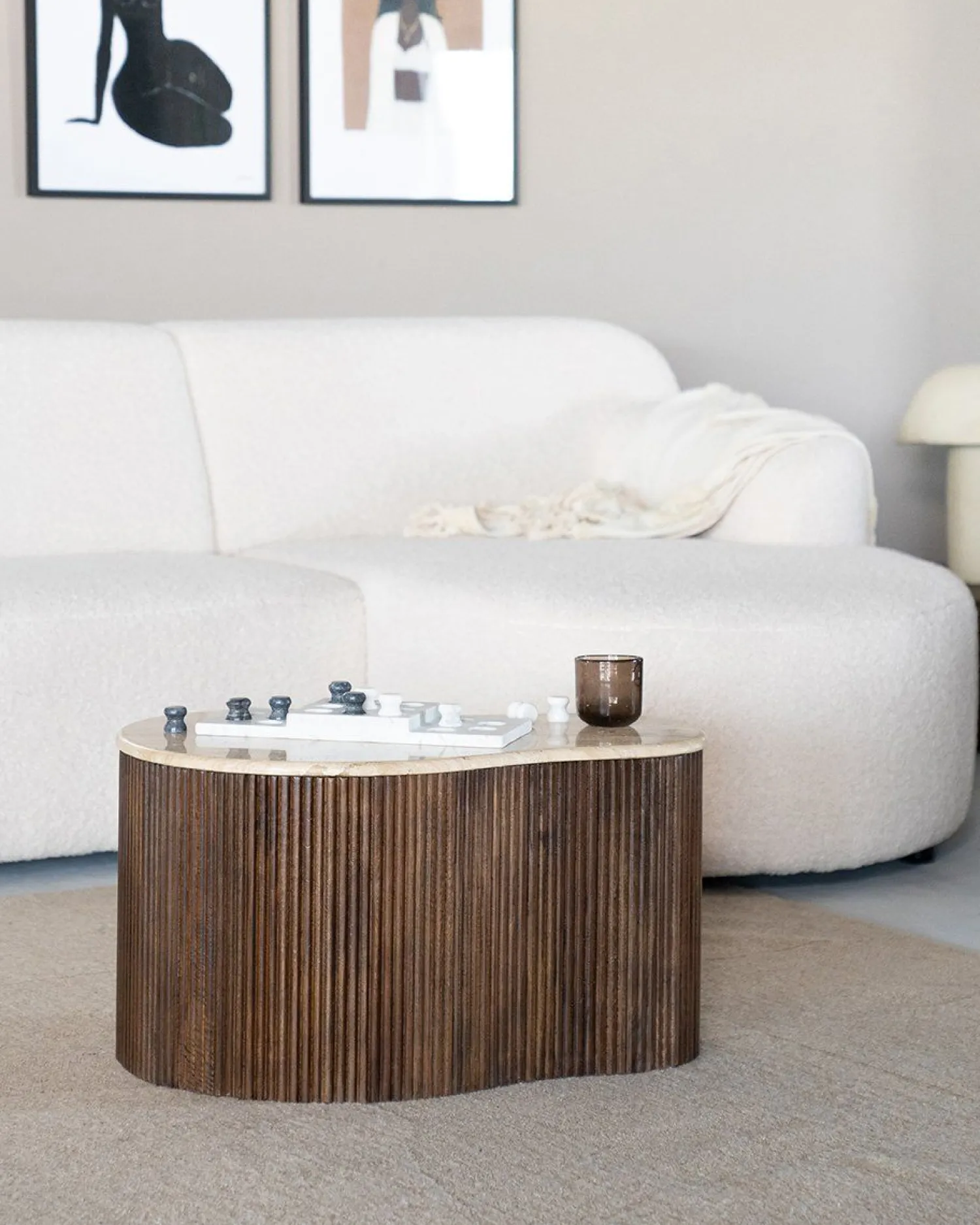 Houten Salontafels|Organische Salontafels-Eleonora Mari Salontafel Beige, Bruin