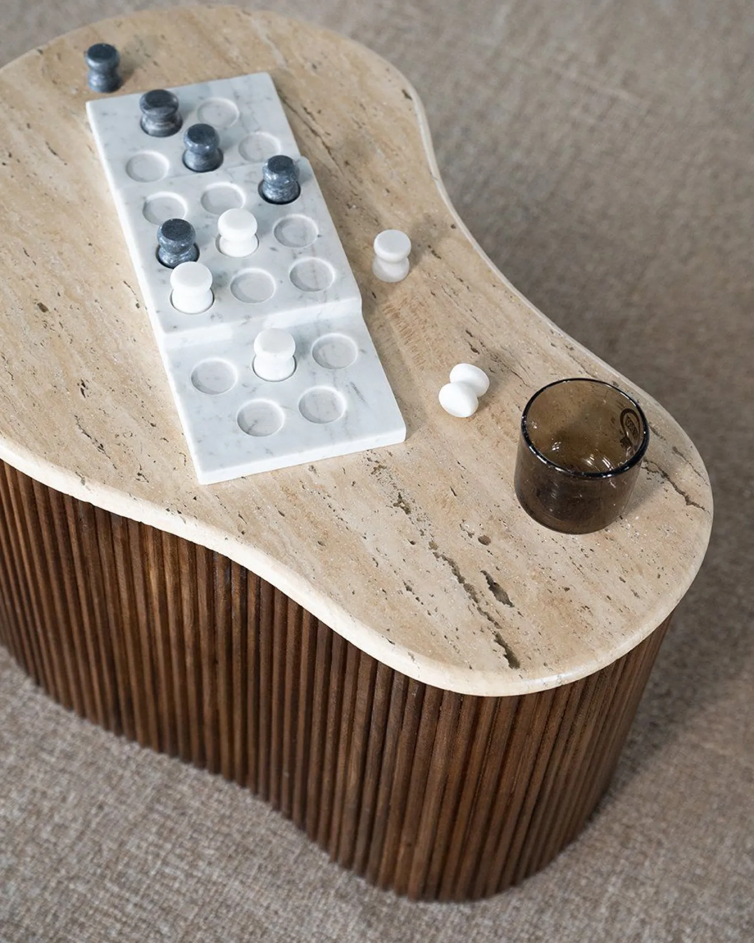 Houten Salontafels|Organische Salontafels-Eleonora Mari Salontafel Beige, Bruin