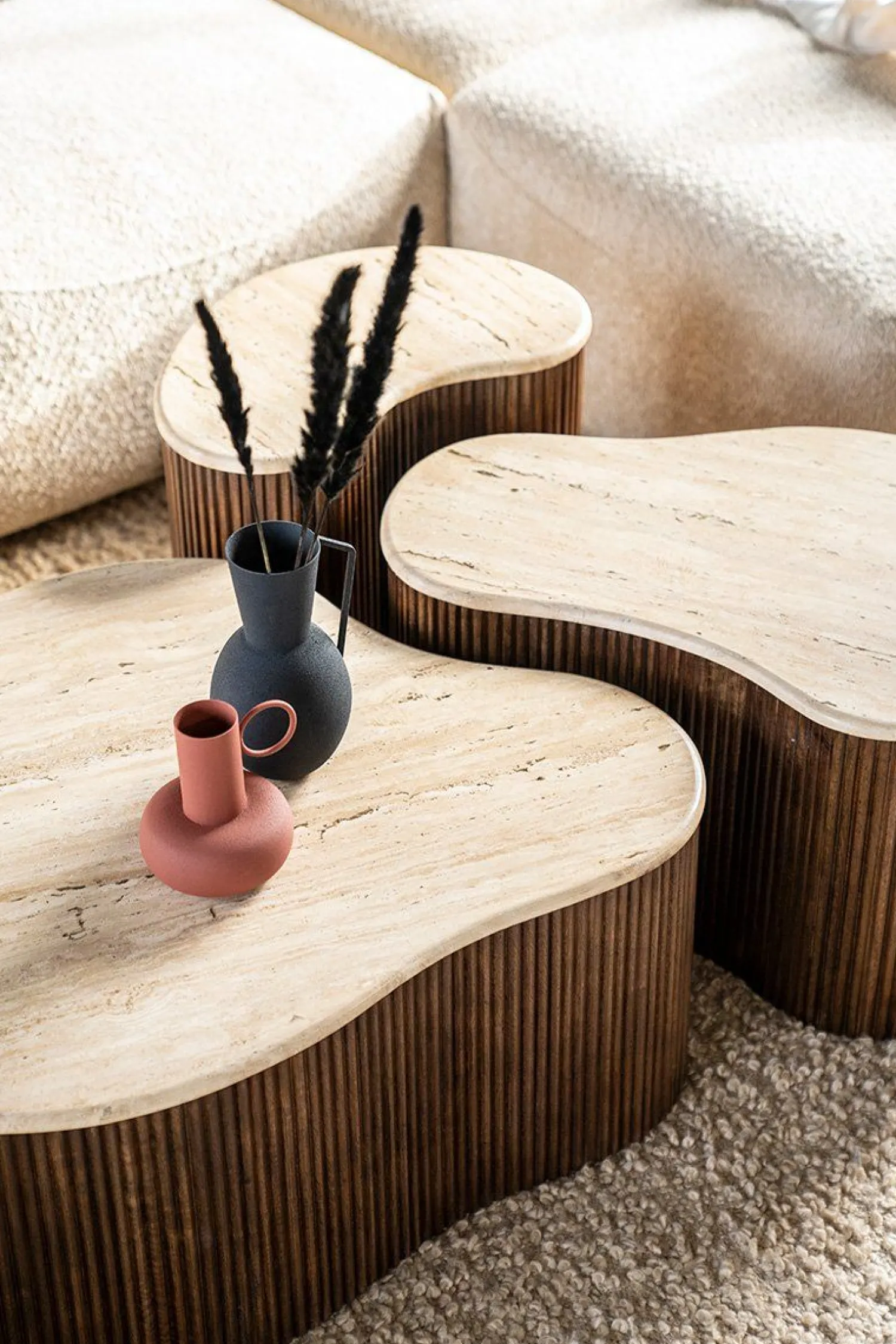 Houten Salontafels|Organische Salontafels-Eleonora Mari Salontafel Beige, Bruin