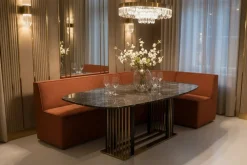 Stoffen Eetkamerbanken-Eijerkamp Collectie Marly Eetkamerbank Mocha Mousse