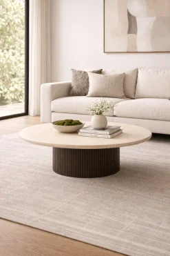 Ronde Salontafels-DTP Home Maroon Salontafel Naturel
