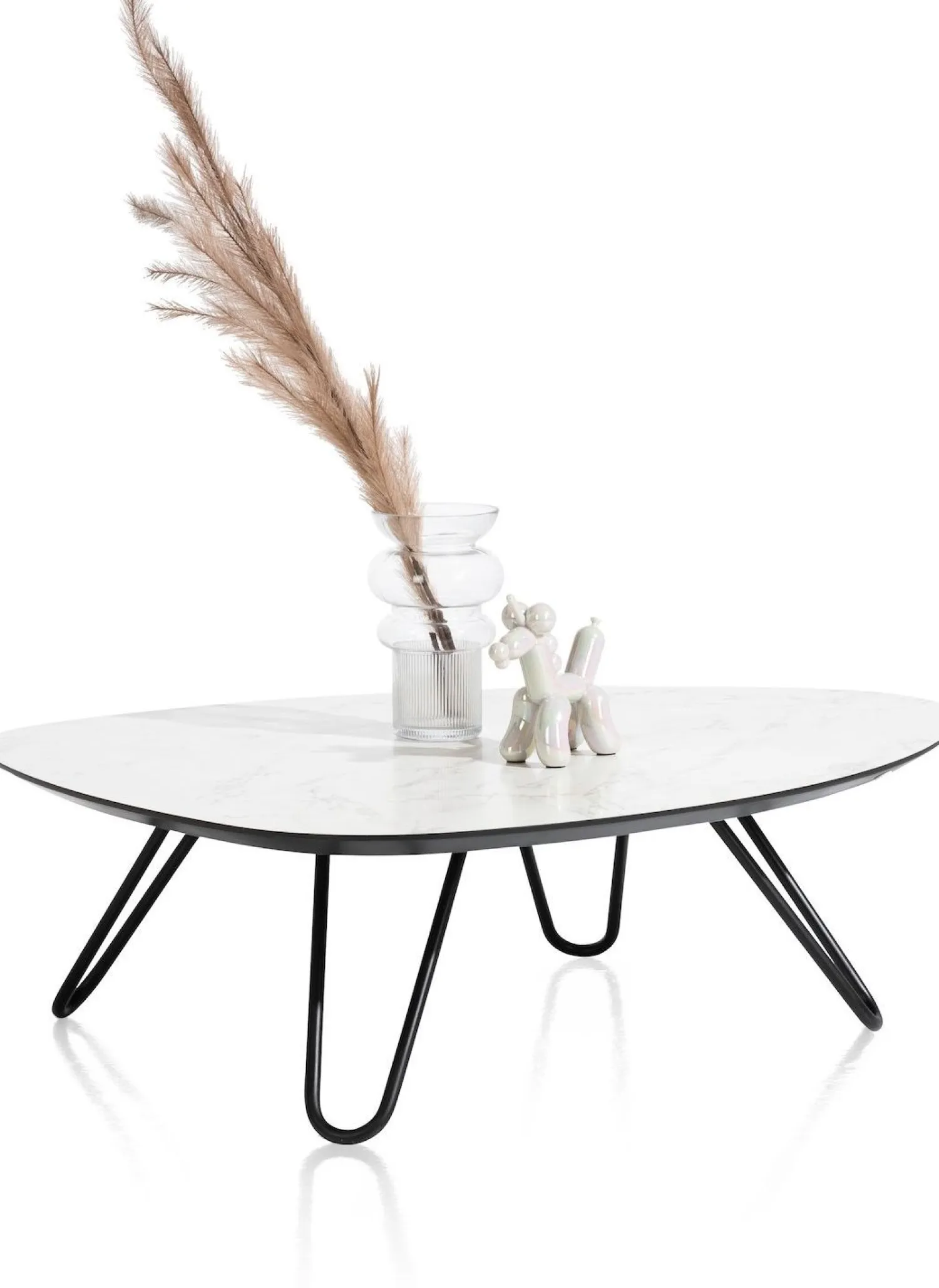 Marmeren Salontafels-XOOON Masura Laag Salontafel Wit marmer