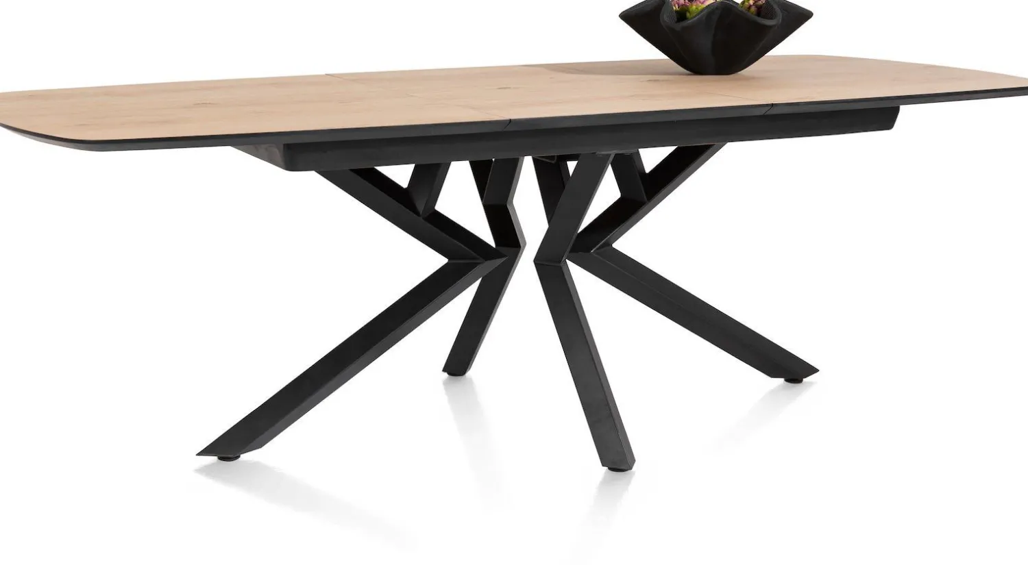 Houten Eettafels|Uitschuifbare Eettafels-XOOON Masura Uitschuifbaar Eettafel Eiken
