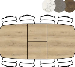 Houten Eettafels|Uitschuifbare Eettafels-XOOON Masura Uitschuifbaar Eettafel Eiken