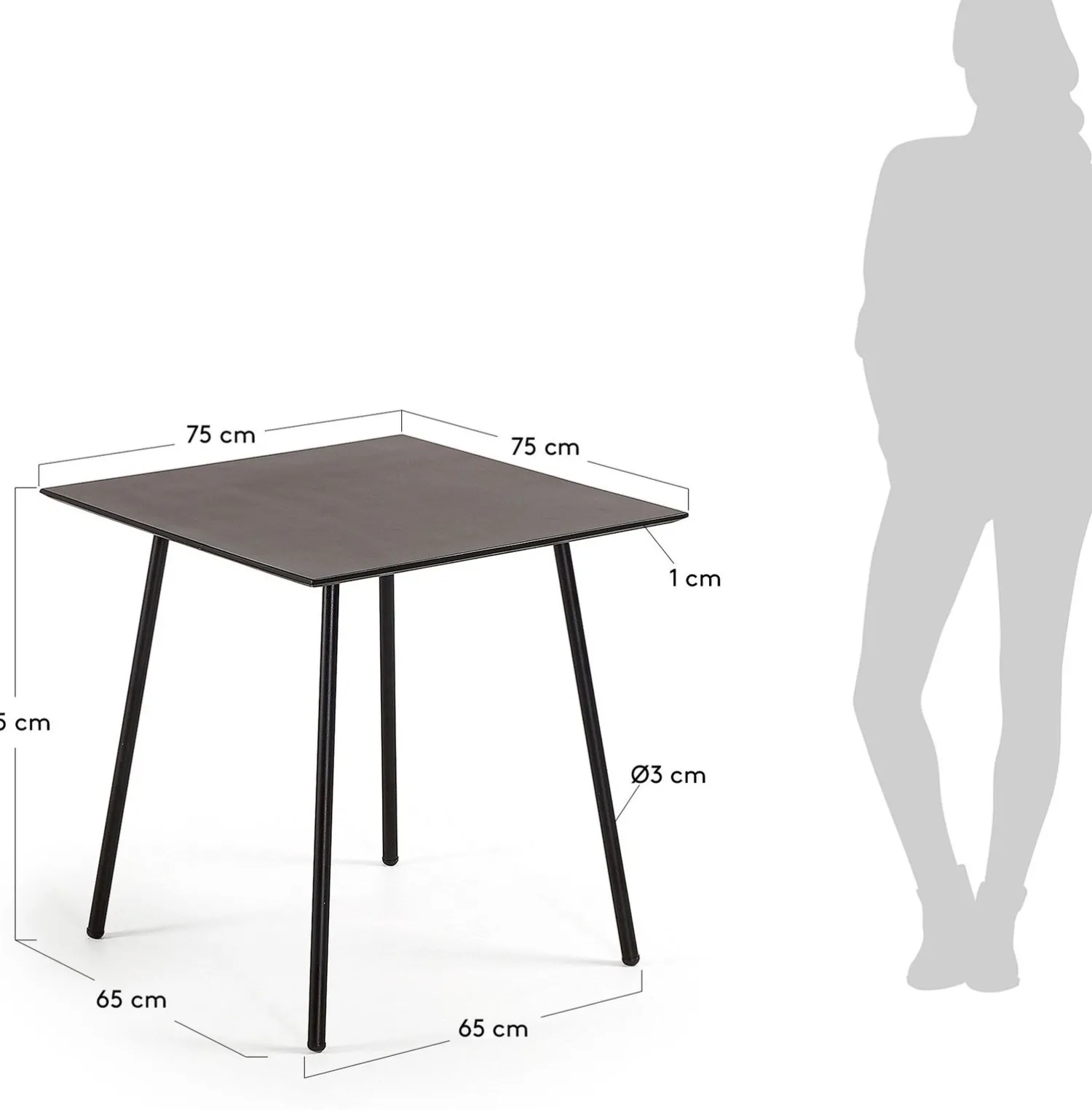 Tuintafels-Kave Home Mathis Tuintafel Zwart