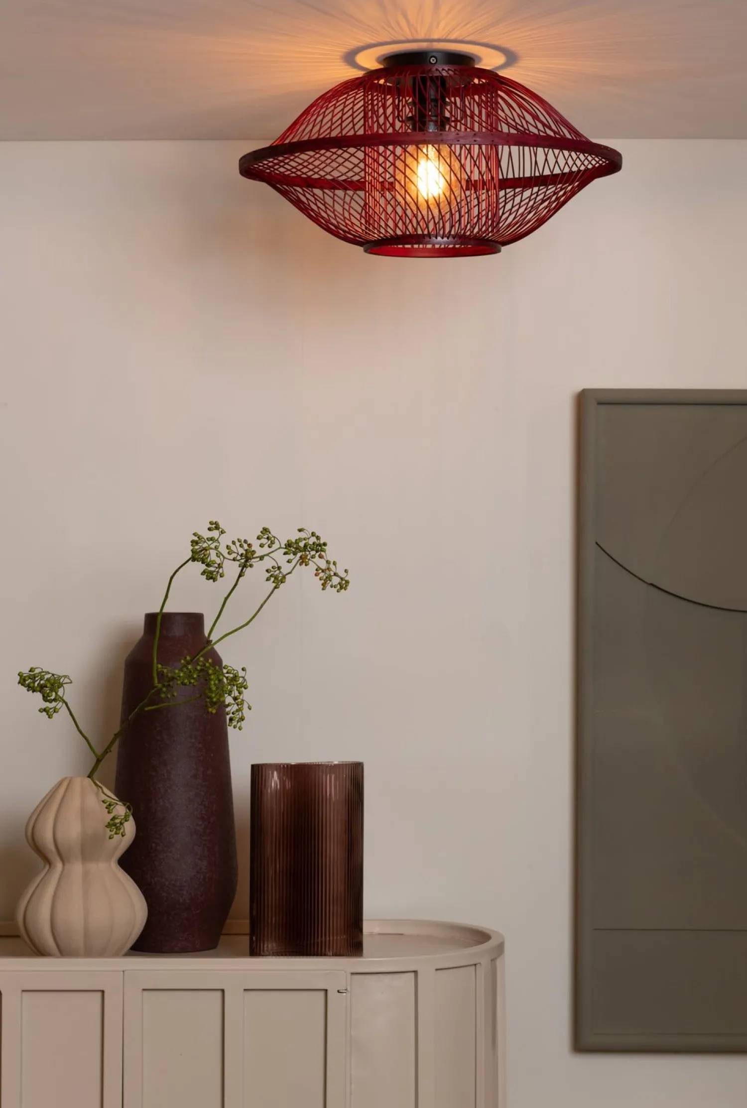 Plafondlampen|Plafondlampen-Good&Mojo Maui Plafondlamp Burgundy