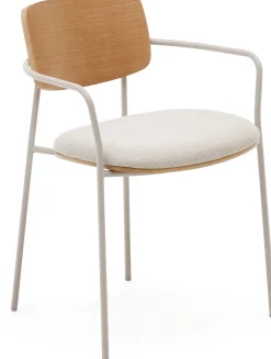Eetkamerstoelen Met Armleuning-Kave Home Maureen Eetkamerstoel Beige, Naturel