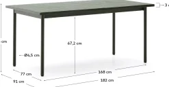 Tuintafels-Kave Home Maurina Groen Tuintafel Donkergroen