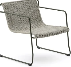 Tuinstoelen-Kave Home Maurina Outdoor Fauteuil Grijs, Groen