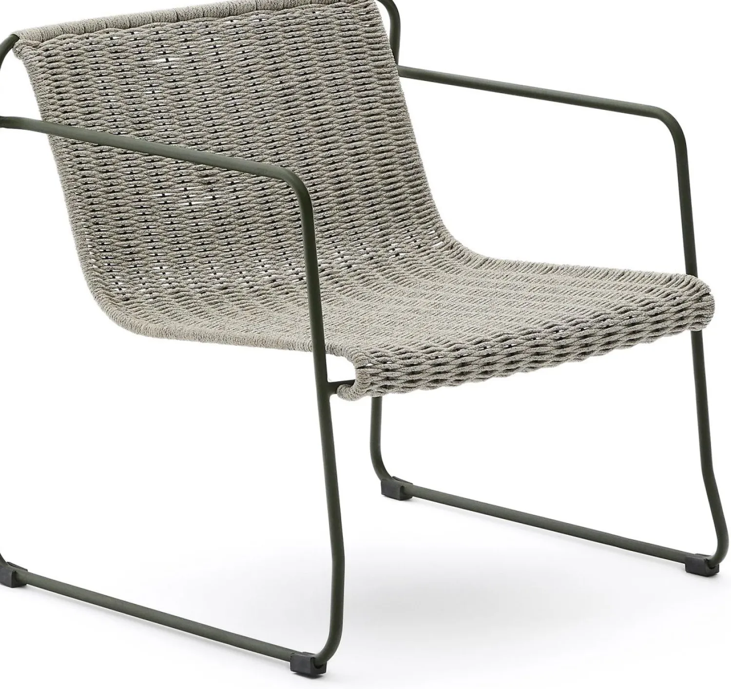 Tuinstoelen-Kave Home Maurina Outdoor Fauteuil Grijs, Groen