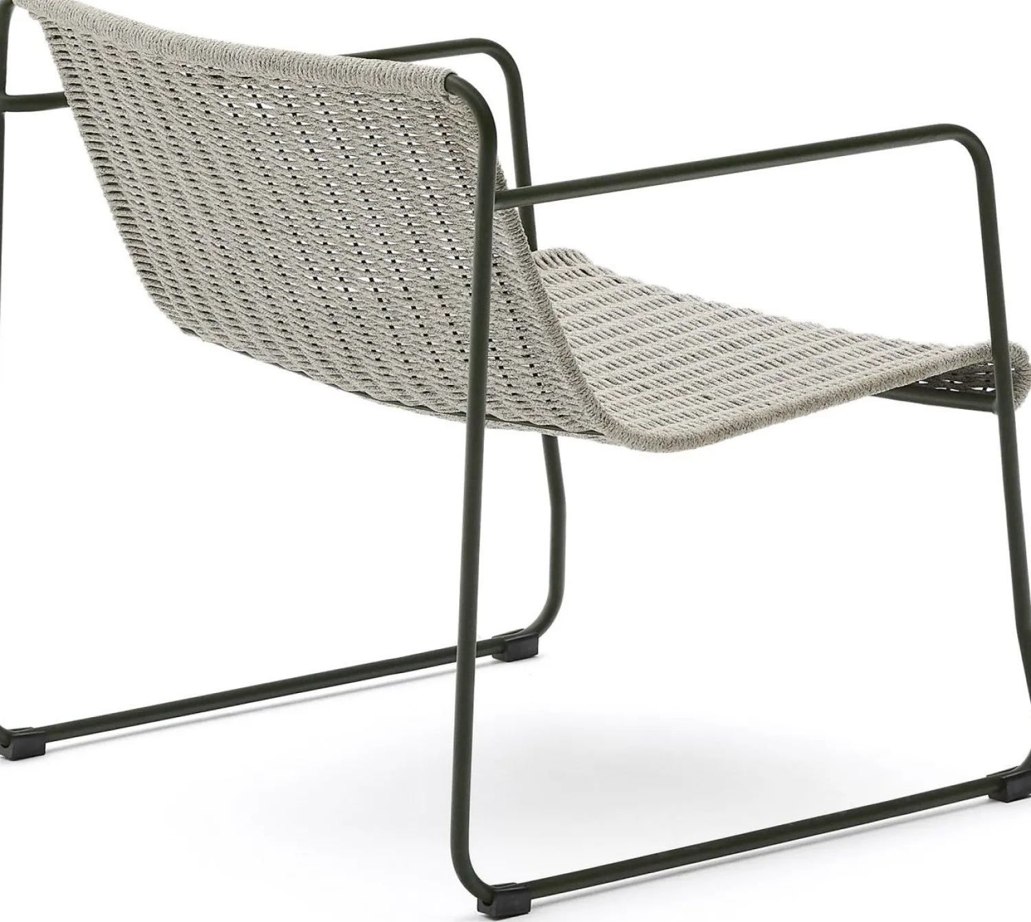 Tuinstoelen-Kave Home Maurina Outdoor Fauteuil Grijs, Groen