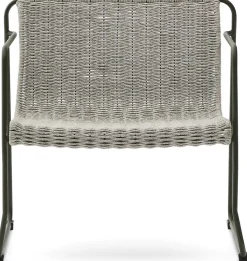 Tuinstoelen-Kave Home Maurina Outdoor Fauteuil Grijs, Groen
