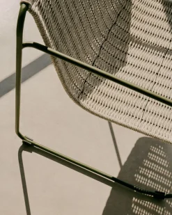 Tuinstoelen-Kave Home Maurina Outdoor Fauteuil Grijs, Groen