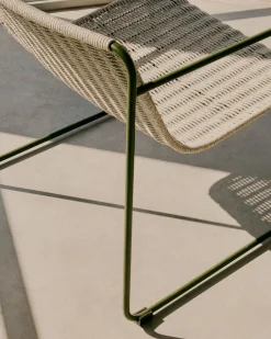 Tuinstoelen-Kave Home Maurina Outdoor Fauteuil Grijs, Groen