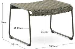 Tuinstoelen-Kave Home Maurina Outdoor Hocker Groen