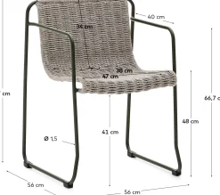 Tuinstoelen-Kave Home Maurina Tuinstoel Grijs, Groen