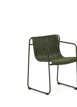 Tuinstoelen|Eetkamerstoelen Met Armleuning-Kave Home Maurina Tuinstoel Donkergroen