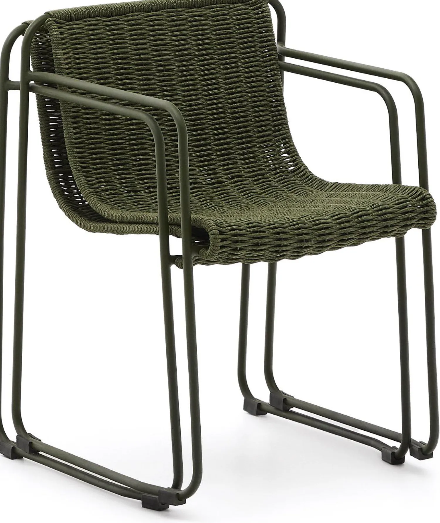 Tuinstoelen|Eetkamerstoelen Met Armleuning-Kave Home Maurina Tuinstoel Donkergroen
