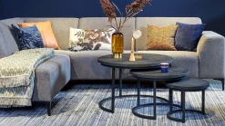 Houten Bijzettafels|Industriële Bijzettafels-Trendhopper Max Bijzettafelset Wit, Bruin