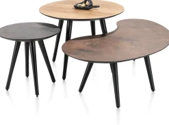 Ronde Salontafels-Henders en Hazel Maze Rond M Salontafel Railway Brown