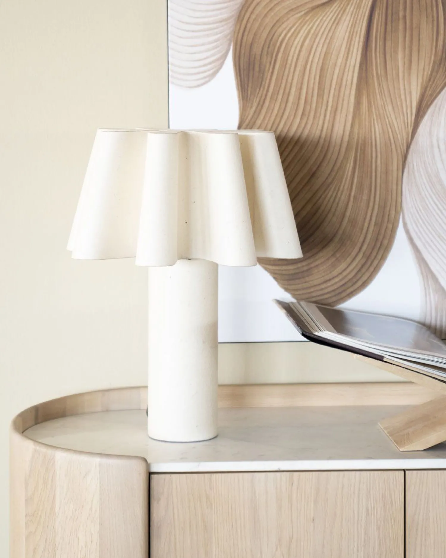 Tafellampen|Tafellampen-By Boo Meander Tafellamp Beige