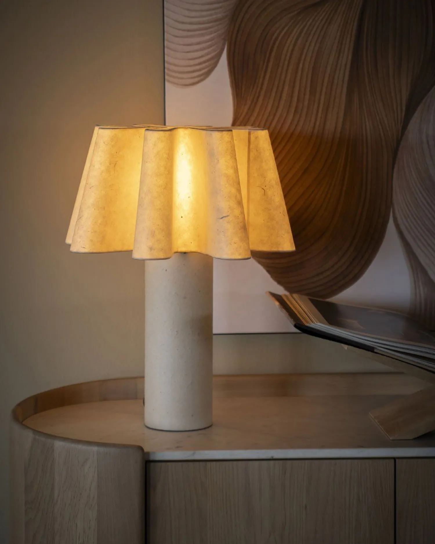 Tafellampen|Tafellampen-By Boo Meander Tafellamp Beige