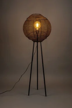 Industriële Vloerlampen|Vloerlampen-Dutchbone Meezan Vloerlamp Black