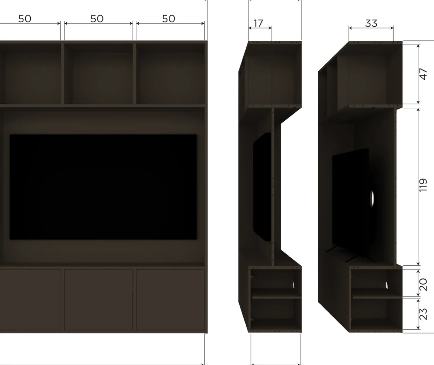 Tv-Meubels-WOOOD Meggy Tv-meubel Middenbruin