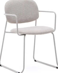 Eetkamerstoelen Met Armleuning-Kave Home Meli Armstoel Beige