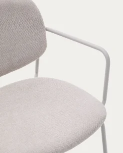 Eetkamerstoelen Met Armleuning-Kave Home Meli Armstoel Beige
