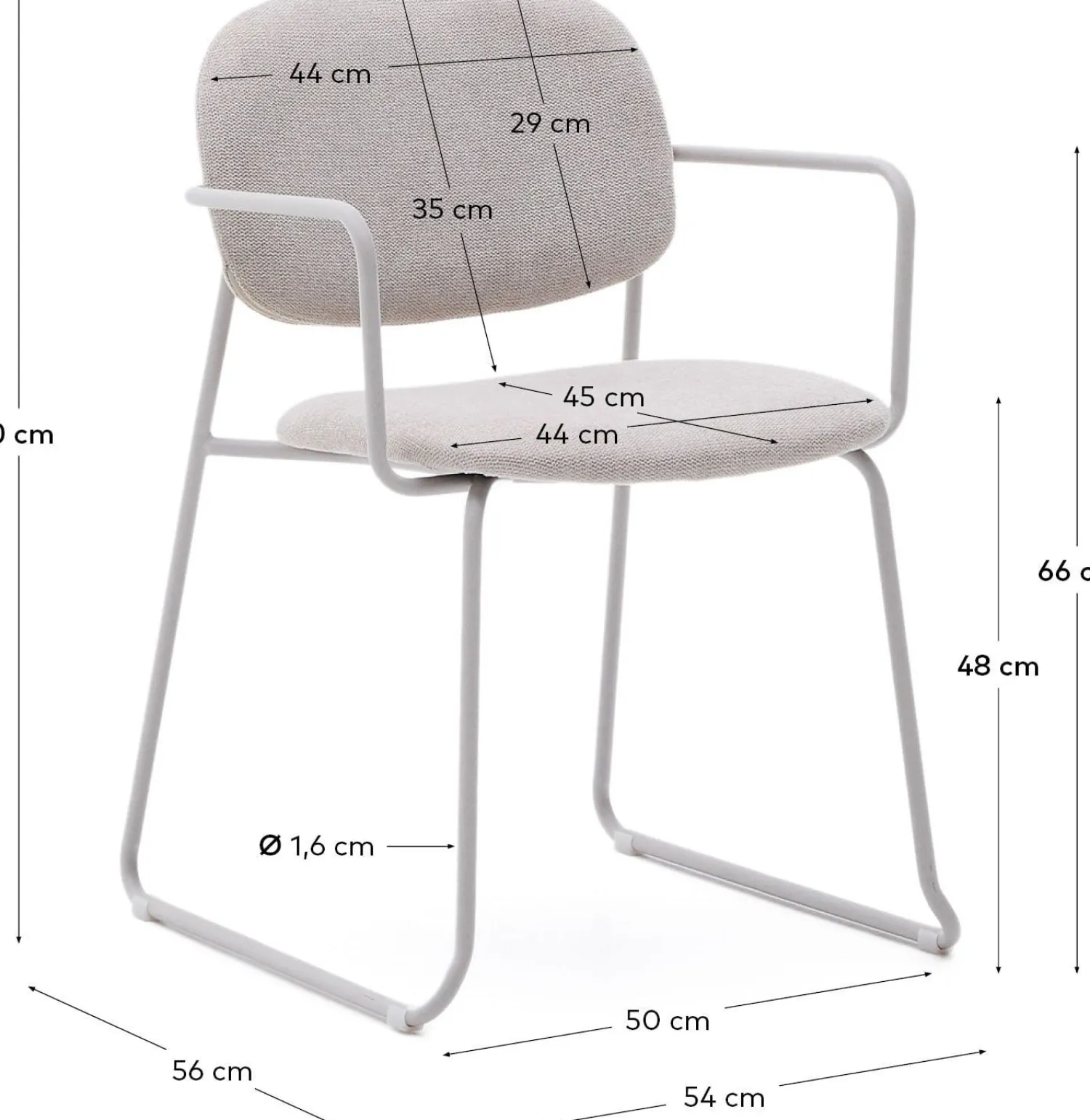Eetkamerstoelen Met Armleuning-Kave Home Meli Armstoel Beige