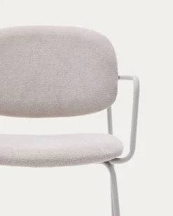 Eetkamerstoelen Met Armleuning-Kave Home Meli Armstoel Beige