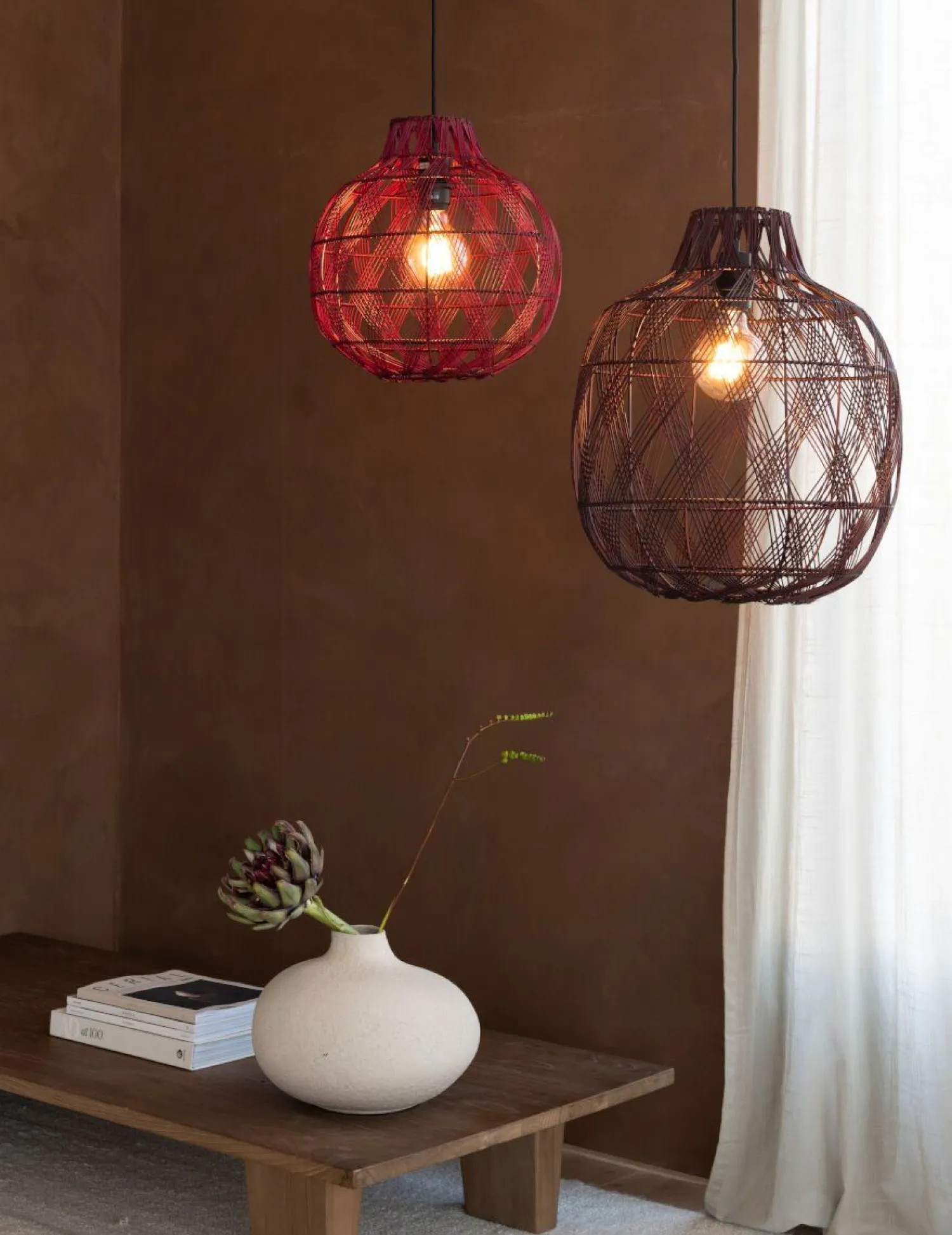 Hanglampen|Hanglampen-Good&Mojo Mendoza Hanglamp Burgundy