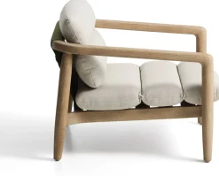 Tuinstoelen-Kave Home Menfi Outdoor Fauteuil Beige, Groen