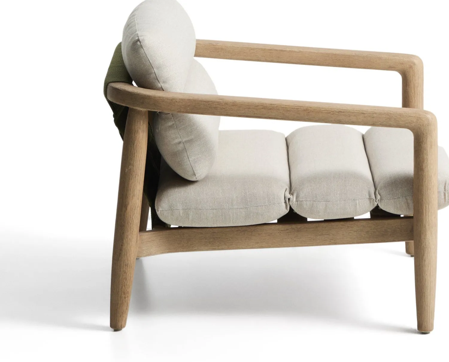 Tuinstoelen-Kave Home Menfi Outdoor Fauteuil Beige, Groen