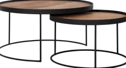 Houten Salontafels|Ronde Salontafels-DTP Home Mercurius Salontafelset Naturel