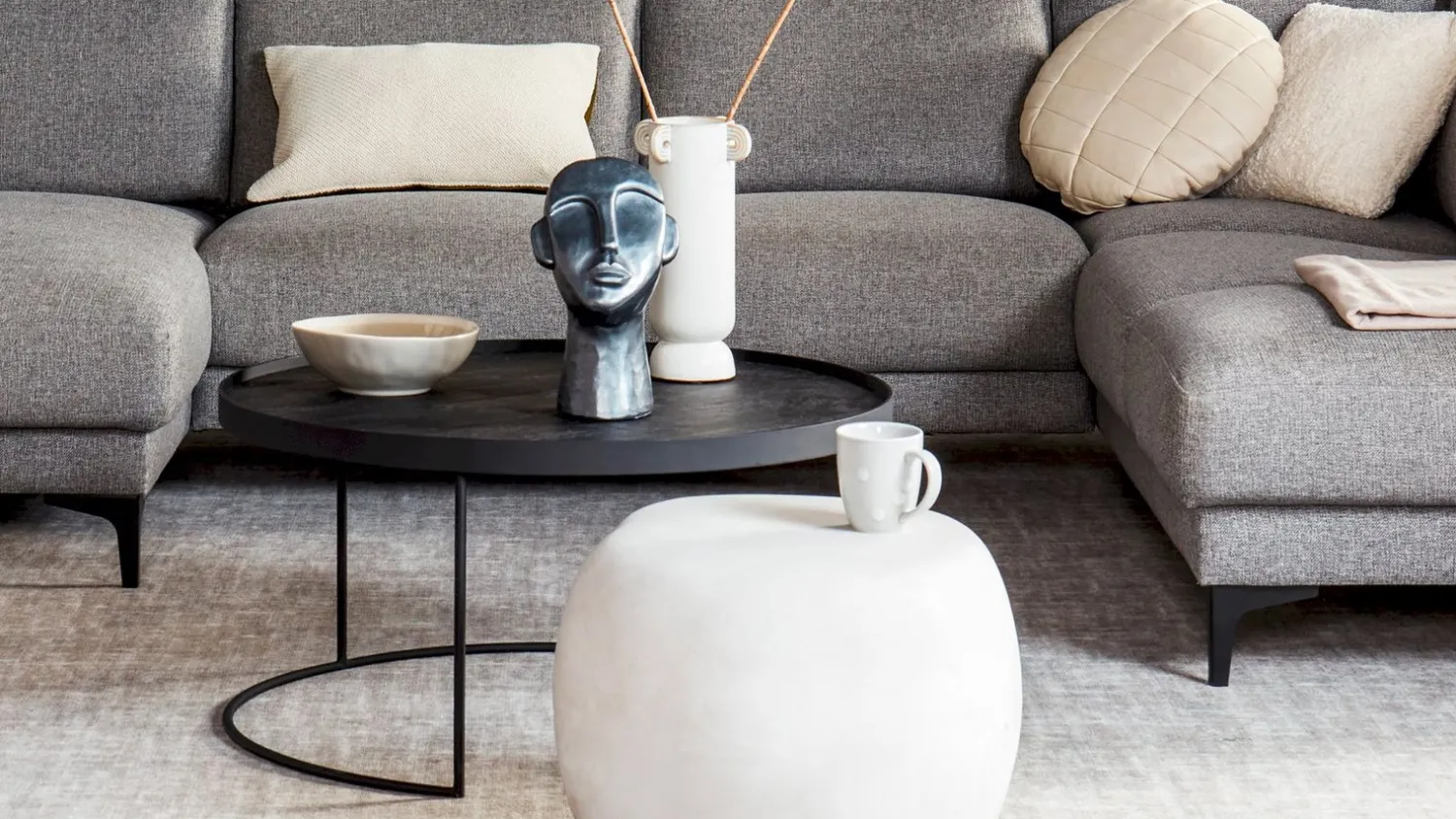 Houten Salontafels|Ronde Salontafels-DTP Home Mercurius Salontafelset Naturel