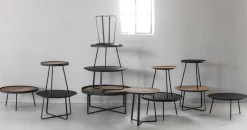 Houten Salontafels|Ronde Salontafels-DTP Home Mercurius Salontafelset Naturel