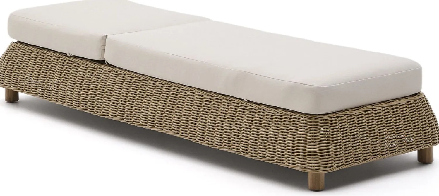 Tuinstoelen-Kave Home Meria Ligstoel Beige, Naturel