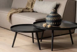 Houten Bijzettafels|Ronde Bijzettafels-WOOOD Mesa Bijzettafel Black