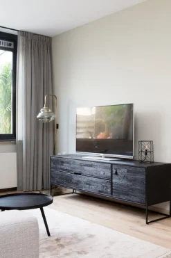 Houten Bijzettafels|Ronde Bijzettafels-WOOOD Mesa Bijzettafel Black