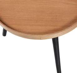 Houten Bijzettafels|Ronde Bijzettafels-WOOOD Mesa Natural Bijzettafel Naturel, Zwart
