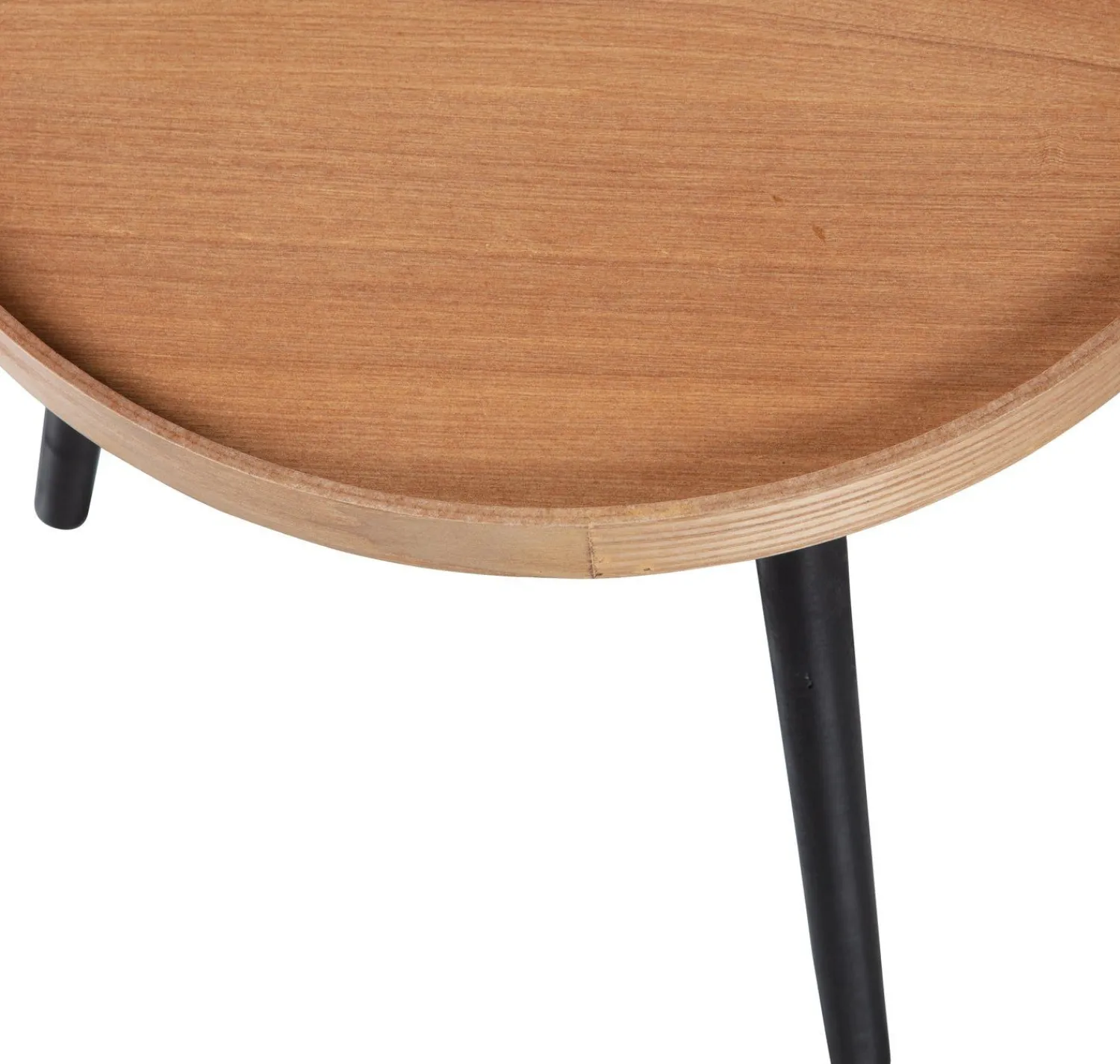 Houten Bijzettafels|Ronde Bijzettafels-WOOOD Mesa Natural Bijzettafel Naturel, Zwart