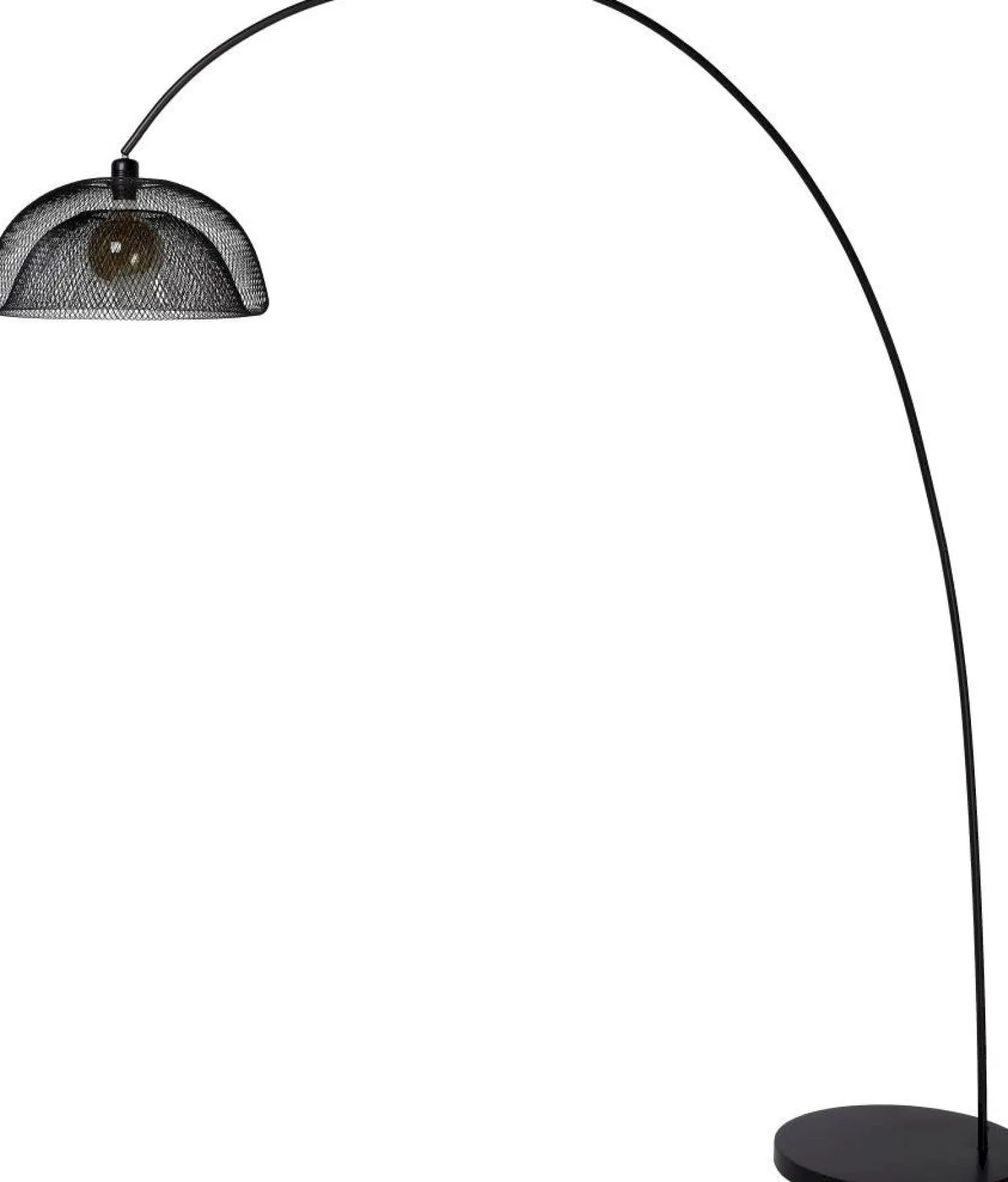 Industriële Vloerlampen|Vloerlampen-Lucide Mesh Boog Vloerlamp Zwart