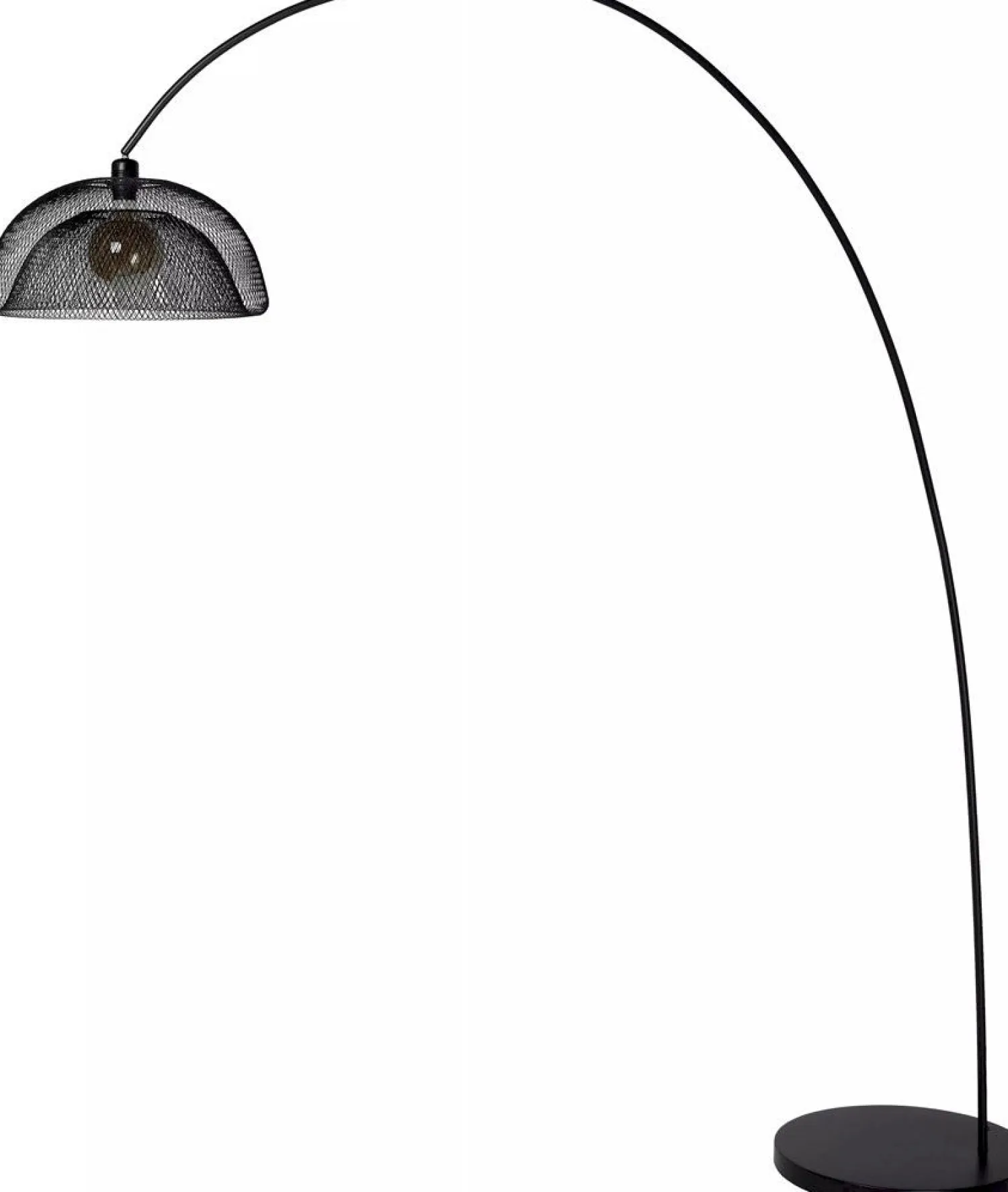 Industriële Vloerlampen|Vloerlampen-Lucide Mesh Boog Vloerlamp Zwart