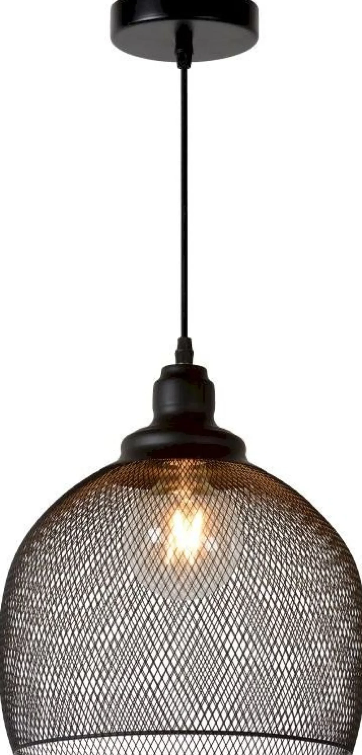Industriële Hanglampen|Industriële Hanglampen-Lucide Mesh Hanglamp Zwart