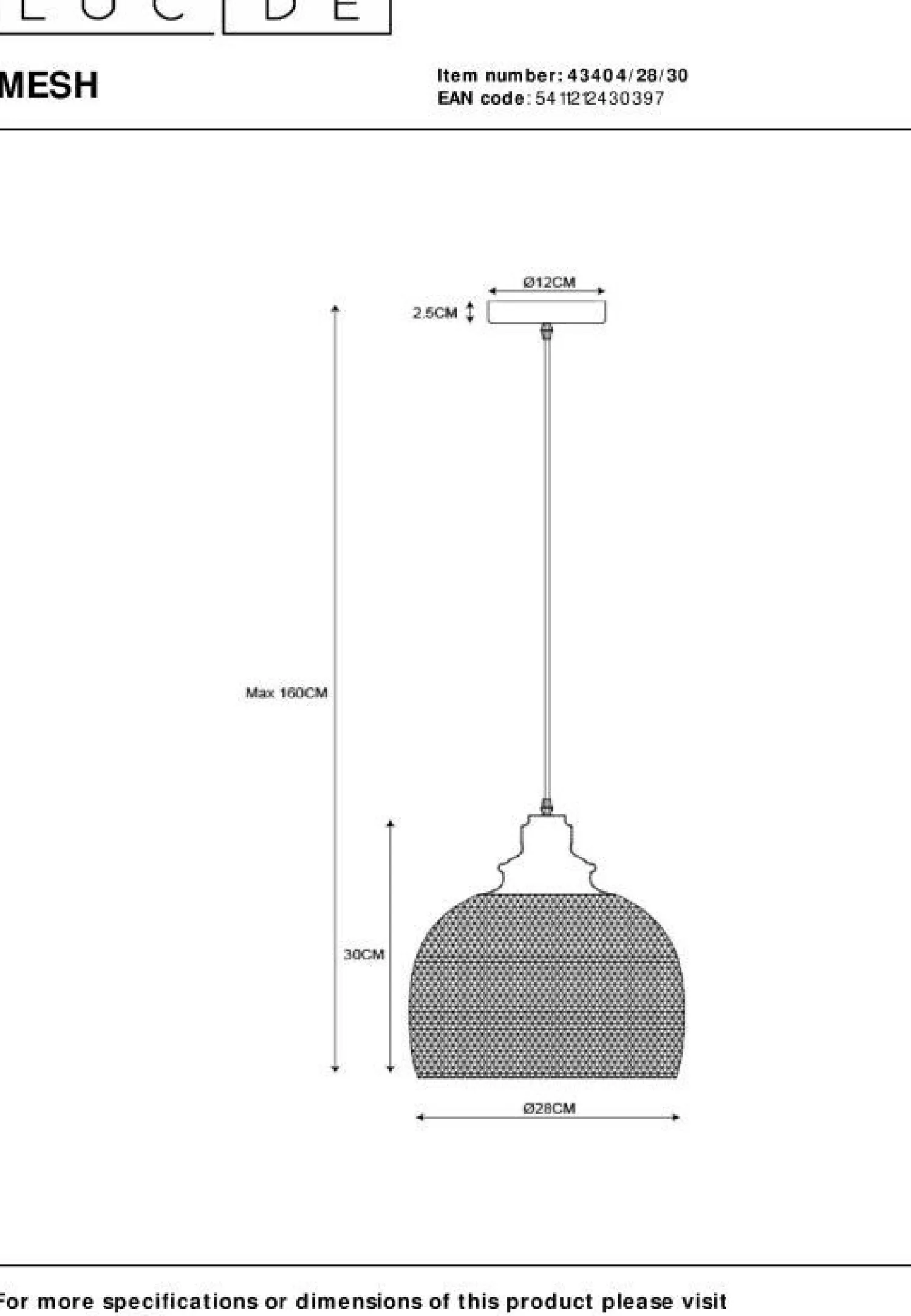Industriële Hanglampen|Industriële Hanglampen-Lucide Mesh Hanglamp Zwart