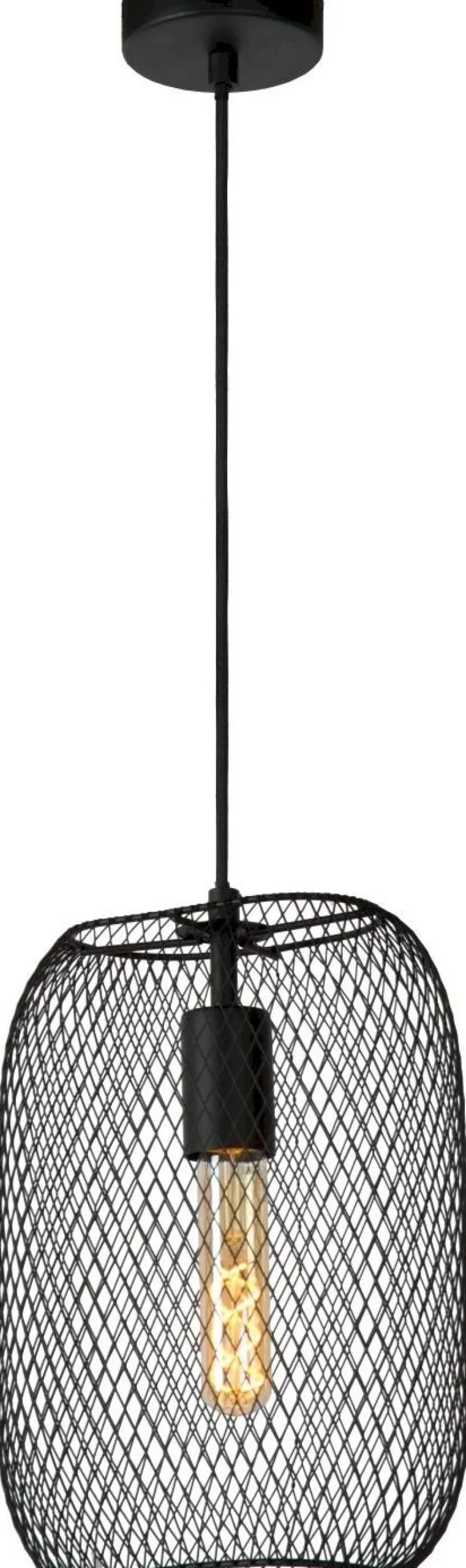 Industriële Hanglampen|Industriële Hanglampen-Lucide Mesh Hanglamp Zwart