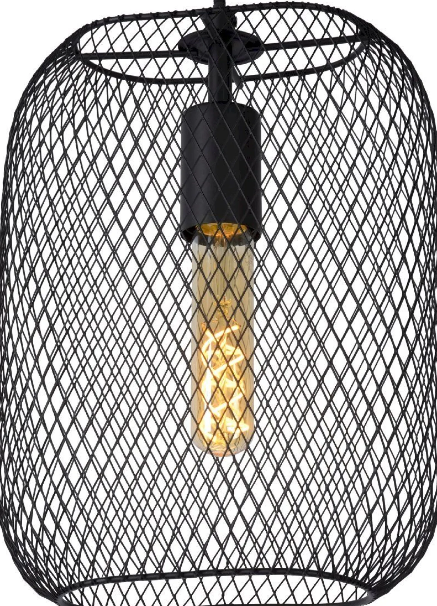 Industriële Hanglampen|Industriële Hanglampen-Lucide Mesh Hanglamp Zwart